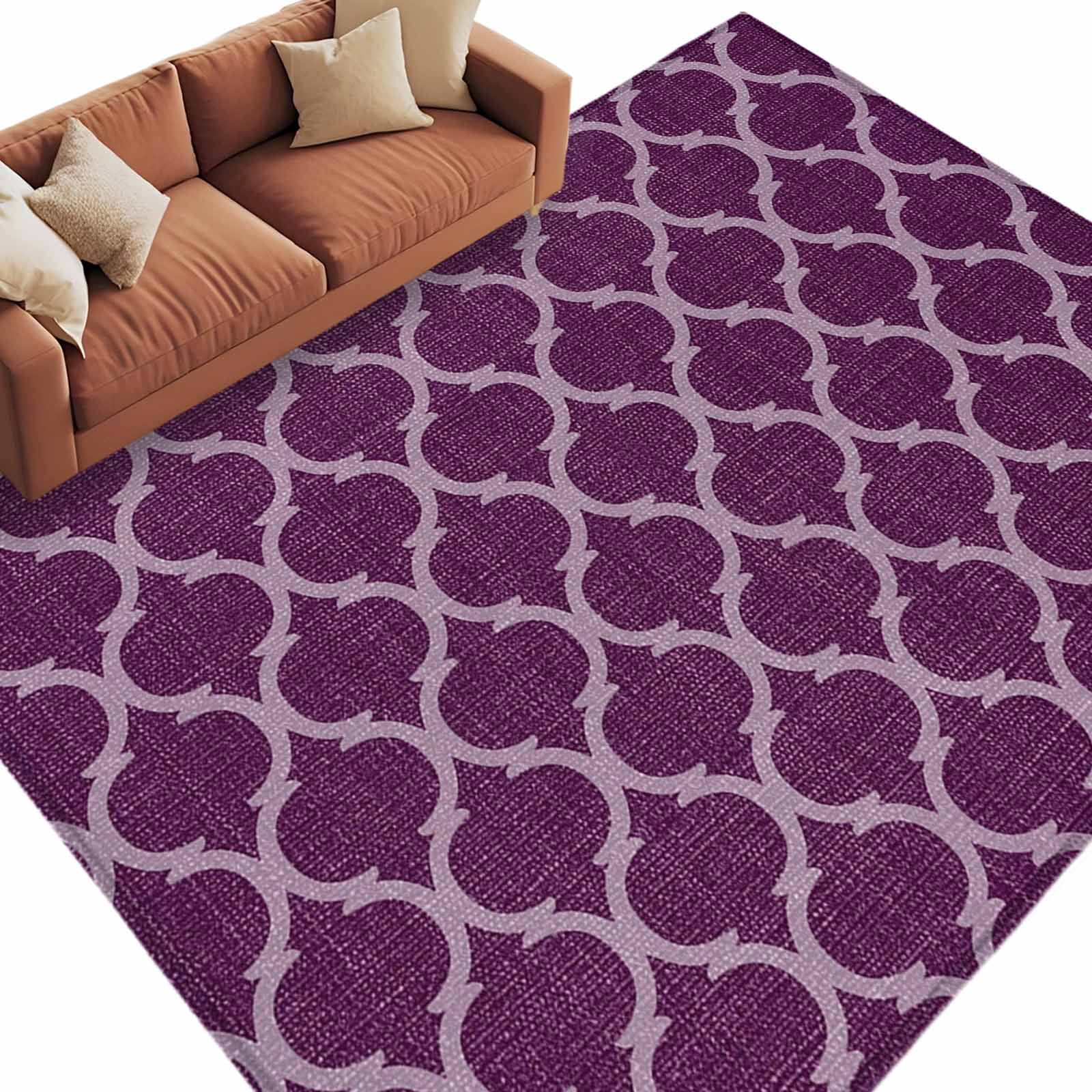 Dark Purple Moroccan Area Rugs Collection 6'x9', Country Abstract ...