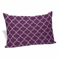 thumbnail image 1 of Dark Purple Moroccan Pillow Covers, Linen Long Throw Pillow Case, Country Abstract Quatrefoil Lattice Holiday Pillow Protector Decorative Cushion Cover for Living Room/Bedroom 24" x 36", 1 of 8