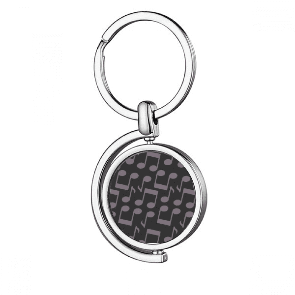 Dark Purple Music Notes Black Rotating Keychain Metal Keyring Holder ...