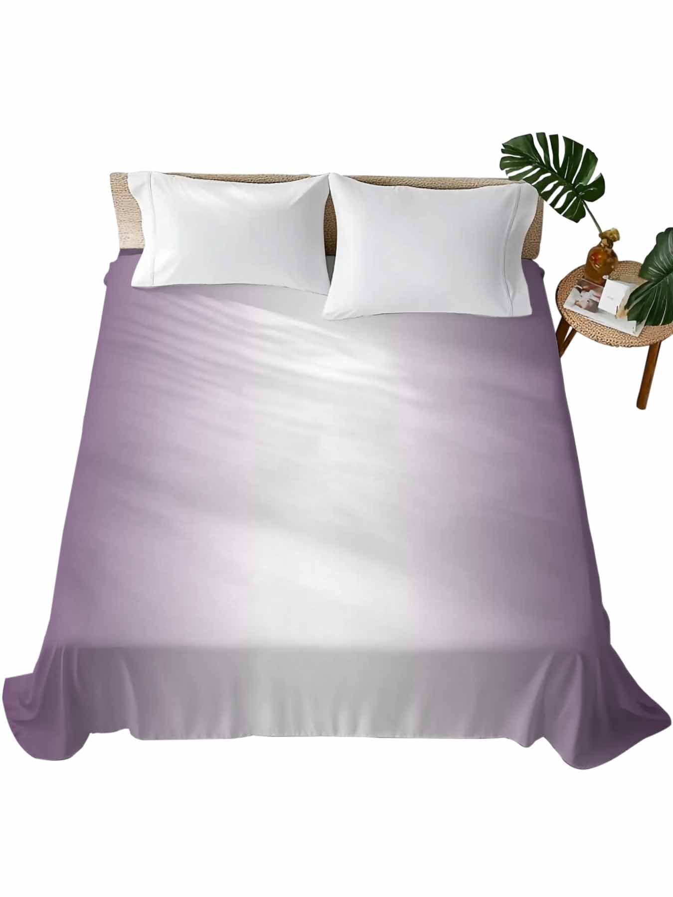 Dark Purple Ombre Flat Sheets Only King Size, Soft Breathable Bed Top ...