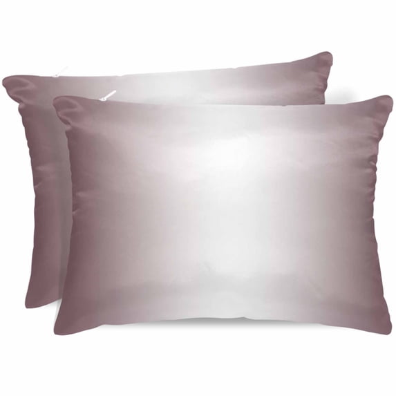 Dark Purple Ombre Pillow Cases King Size Set of 2, Smooth Satin Pillowcase for Hair and Skin, Modern Gradient Abstract Art Decorative Cooling Bed Pillow Covers with Zipper, 20x36 Inches