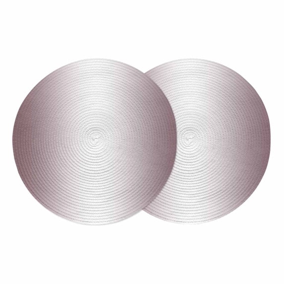 Dark Purple Ombre Round 13 Inch Placemats Set of 2, Modern Gradient Abstract Art HeatResistant Non Slip Place Mats for Dining Table, Wipeable Braided Kitchen Table Mats for Housewarming