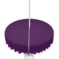 thumbnail image 1 of Dark Purple Outdoor Tablecloth with Umbrella Hole and Zipper, Solid Color Table Cover for Round Tables Waterproof Tabletop Collection for Patio, Garden, Picnic, Camping 60R, 1 of 5