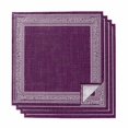 thumbnail image 1 of Dark Purple Retro Greek Key Cloth Napkins, Geometric Greece Ancient Farmhouse Washable and Reusable Dinner Napkins Set of 4, Table Napkin for Kitchen Party Birthday Wedding Hotel Housewarming 20"x20", 1 of 8