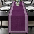 thumbnail image 1 of Dark Purple Retro Greek Key Table Runner 60 Inches Long, Geometric Greece Ancient Farmhouse Kitchen Coffee Dining Table Decoration for Home Party Birthday Wedding Home Decor 13x60 Inches, 1 of 8