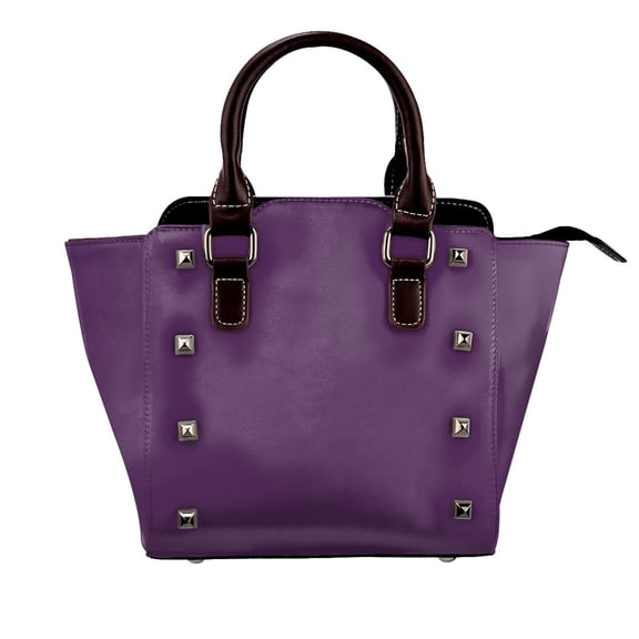 Dark Purple Rivet Fashion One-Shoulder Women's Handbag Tote Bag