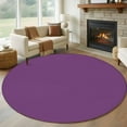 thumbnail image 1 of Dark Purple Round Rugs 6ft, Farmhouse Solid Purple Color Modern Art Non Slip Washable Rug Runner, Low Pile Indoor Floor Carpet Mat Bathroom Rugs for Living Room, Bedroom, Kids Room, 1 of 9
