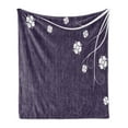 thumbnail image 1 of Dark Purple Soft Flannel Fleece Throw Blanket, Violet Background with Vines and Flower Illustrations Beauty in Simplicity, Cozy Plush for Indoor and Outdoor Use, 50" x 60", Quartz, by Ambesonne, 1 of 6
