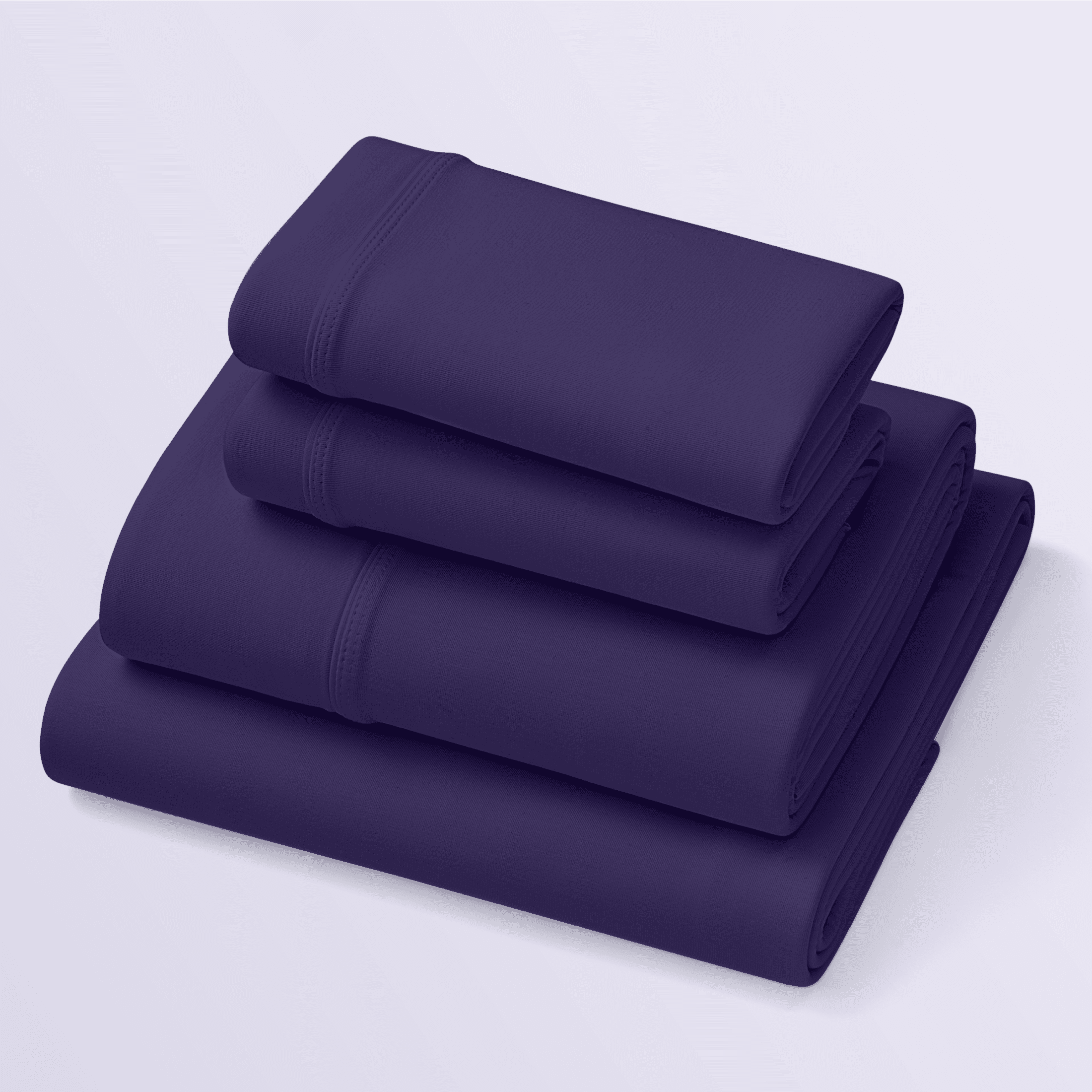Dark Purple SoftStretch Sheets, Split King, Purple Mattress Sheets