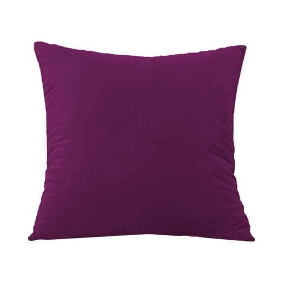 Dark Purple Solid Color Velvet Pillow Cover Dark Purple Home Decor Soft Plush Cushion Case Concealed Zipper Decorative Throw Pillow Cover For Sofa Bed