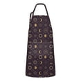 thumbnail image 1 of Dark Purple Sun Moon Star Pattern Apron-Garden Aprons for Women with Pockets-Cotton Linen Waterproof Kitchen Cooking Gardening Aprons Adjustable for Kitchen,Cooking,BBQ and Salon 33x27 Inch, 1 of 7