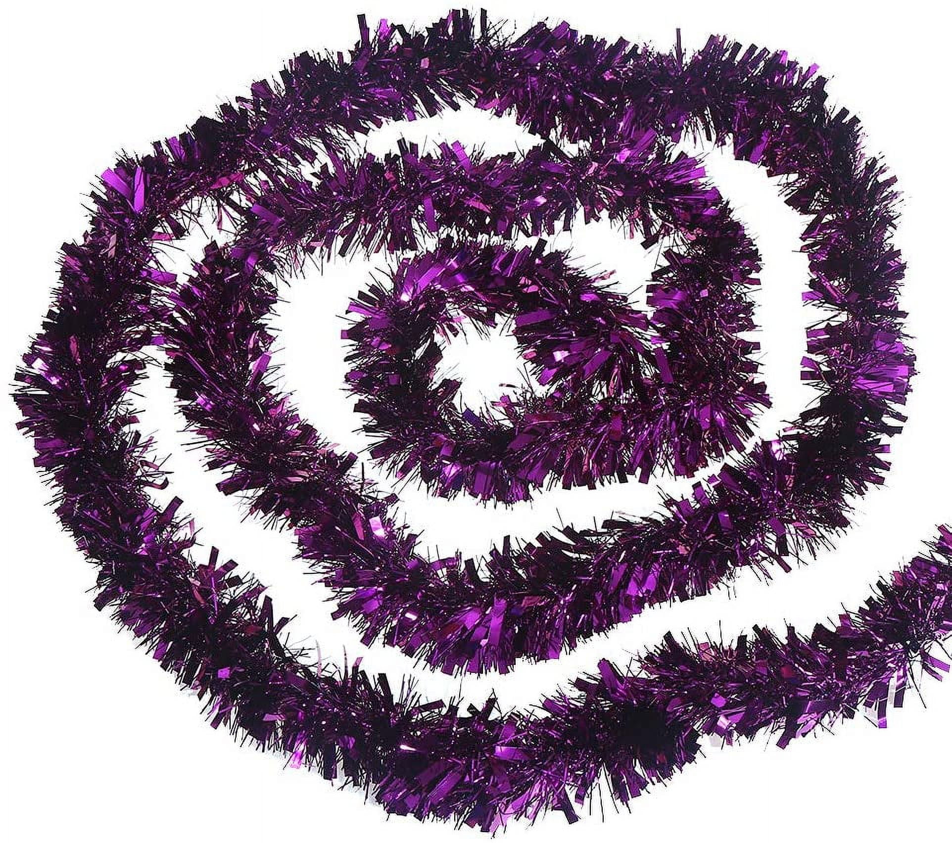 Dark Purple Tinsel Garland for Christmas Tree Decorations Wedding