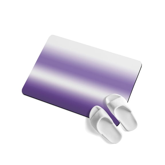Dark Purple and White Gradient Soft Diatomaceous Earth Mat, Minimalist Lavender Purple Ombre Absorbent Bath Mat Non Slip Rubber Backed Quick Dry Doormat Fit Under Door for Bathroom Kitchen 16"x24"