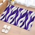 thumbnail image 1 of Dark Purple White Stripes Washable Small Entryway Area Rugs 2'x3', Abstract Geometric Aesthetic Striped Low Pile Throw Rug Non-Slip Sturdy Edge Binding Carpet for Front Door Floor Room Entry, 1 of 9