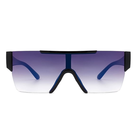 Dark Purple Wide Frame Sunglasses - Gradient Lens UV Protection Classic Daily & Outdoor Eyewear