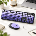 Puple Combination Dark Purple Wireless and Mouse Combo, 104 Key Full Size Set for Windows ...