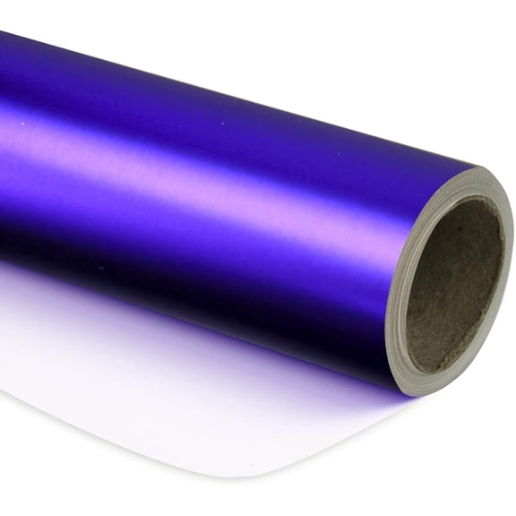 Dark Purple Wrapping Paper - Solid Color Matte Metallic Foil Gift Wrap Paper Roll Perfect for Wedding, Birthday, Christmas, Baby Shower - 17 Inches X 21.3 Feet