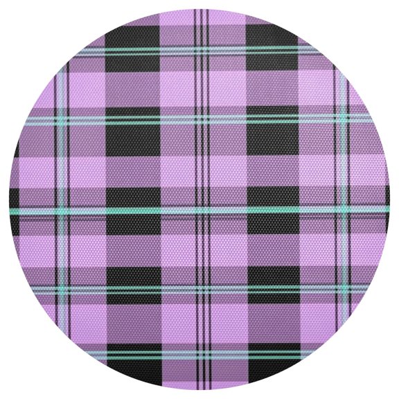 Dark Purple and Black Plaids PVC Round Grid Placemat Table Mat 1 Pc 15.4" x 15.4"