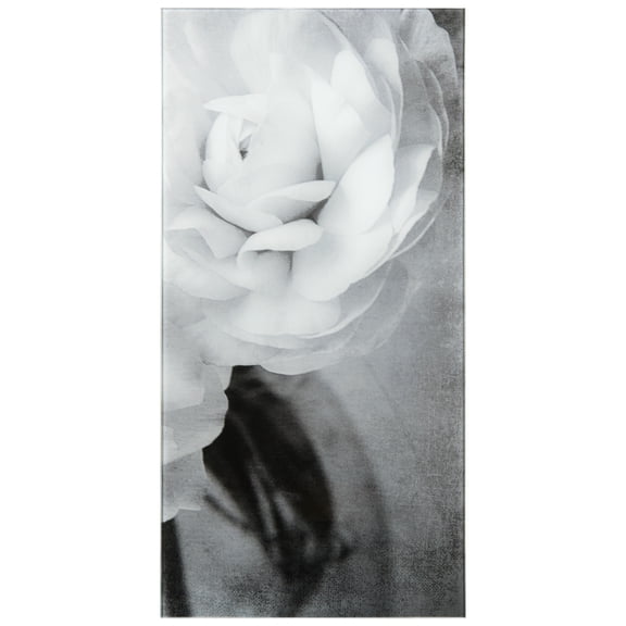 "Dark Ranunculus I B" Frameless Free Floating Reverse Printed Tempered Art Glass Wall Art