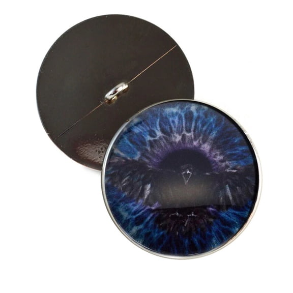 Dark Raven Purple  Blue Viking Sew-On Button Glass Eyes