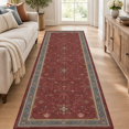 Long Red Rugs Dark Red 2'6''x10' Wide Hallway Runner Rug - 10ft Long Washable Non ...