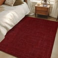 thumbnail image 1 of Dark Red 4x6 Area Rugs, Farmhouse Burlap Solid Red Color Modern Linen Texture Non-Skid Rubber Backing Large Rectangle Rugs - Living Room Bedroom Home Office, Indoor Floor Mat Carpets Washable Rug, 1 of 9