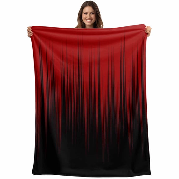 Dark Red Black Ombre Blanket Soft Cozy Warm Throw Blanket for Couch, Plush Fuzzy Flannel Fleece Blankets for Sofa, Modern Abstract Art Striped Gradient Bed Blankets Lightweight Gifts for Men, 30"x40"