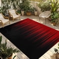 thumbnail image 1 of Dark Red Black Ombre Outdoor Rug for Patio/Deck/Porch, Non-Slip Large Area Rug 5 x 7 Ft, Modern Abstract Art Striped Gradient Indoor Outdoor Rugs Washable Area Rugs, Camping Rug Carpet Runner, 1 of 8