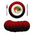 thumbnail image 1 of Dark Red Black Ombre Round 13 Inch Placemats Set of 6, Modern Abstract Art Striped Gradient HeatResistant Non Slip Place Mats for Dining Table, Wipeable Braided Kitchen Table Mats for Housewarming, 1 of 9