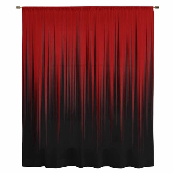 Dark Red Black Ombre Sheer Curtains 72 Inches Long, Modern Abstract Art Striped Gradient Light Filering Curtains, Breathable Simi Curtain Privacy Drapes for Living Room Bedroom Window Treatment