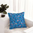 Dark Red Blue Ice Cream Print Leather Throw Pillow Covers, Pillow