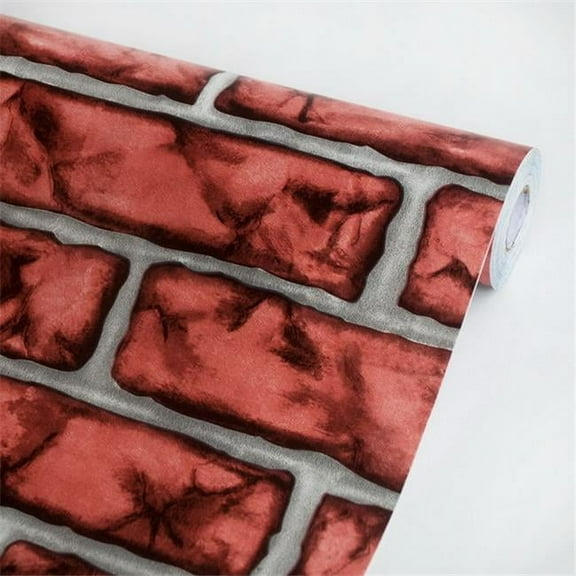 Dark Red Brick - Self-Adhesive Wallpaper Home Decor Roll