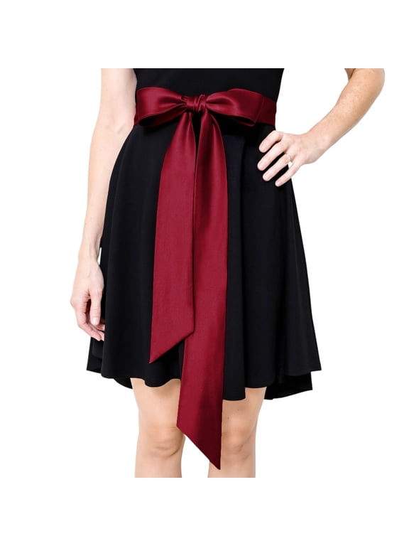 Dark Red Bridal Wedding Sash Belt for Prom Dress Gown, Elegant Simple Wedding Bridal Sash, 72 Inch Waist Sash for Bride, Bridesmaid, Formal Party