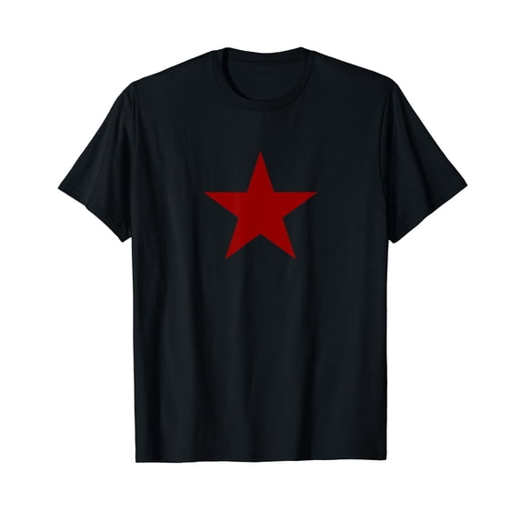 Dark Red Colored Star on Multiple Colors T-Shirt