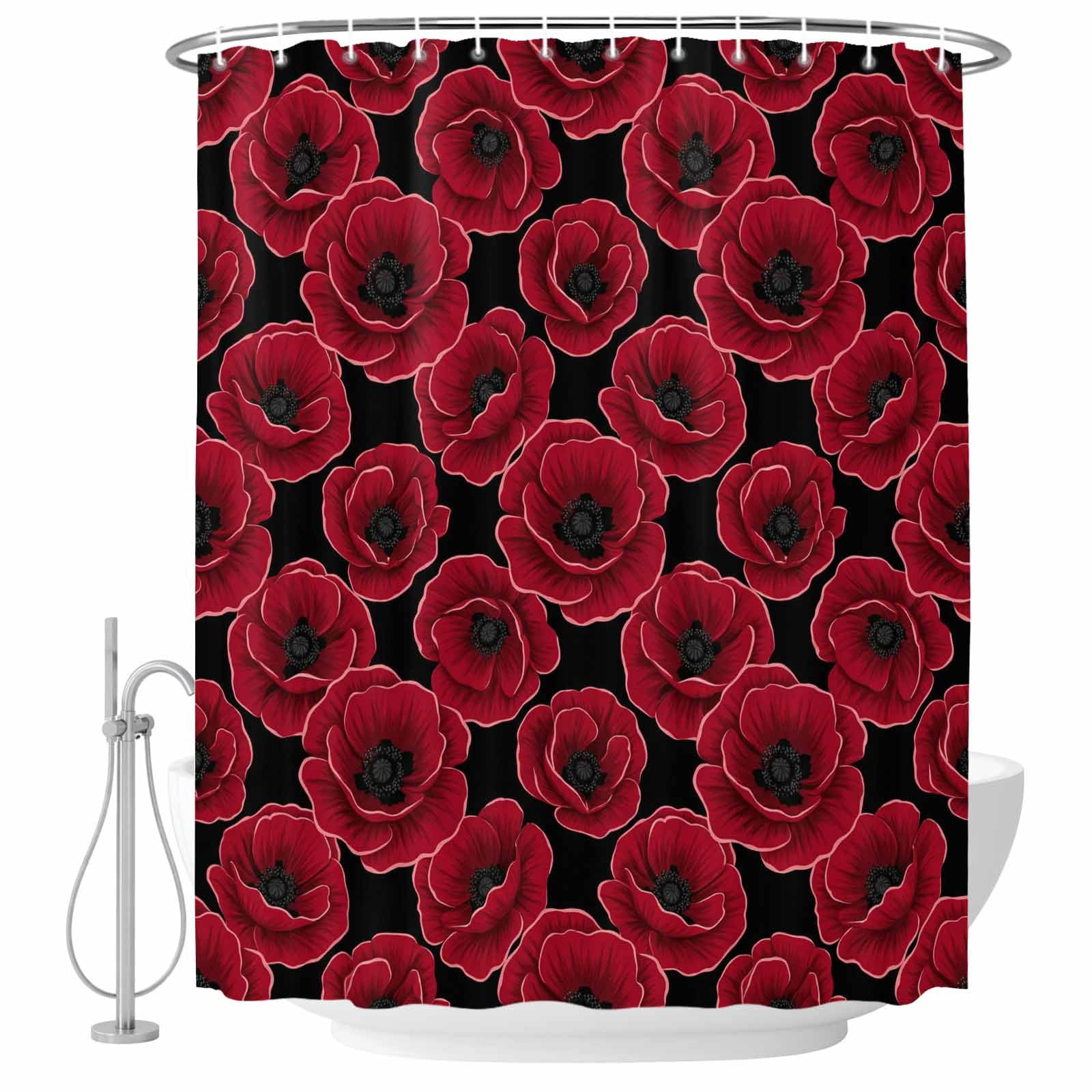Shower Curtain With Red