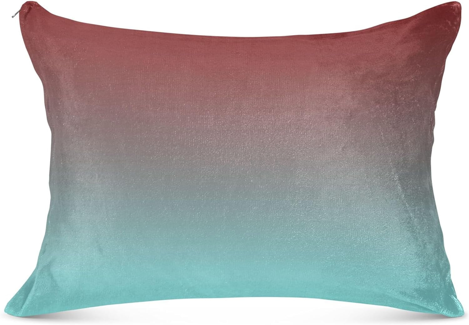 Dark Red Gradient Flannel Pillow Case Decorative Pillow Sham Standard King Queen Size Pillow