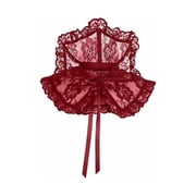Dark Red Lace Neck Collar