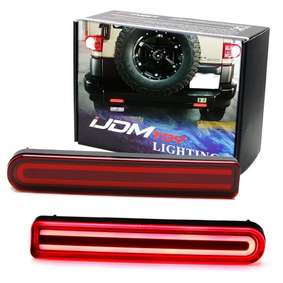Dark Red Lens Full LED Lower Bumper Reflector Lights For 2007-2014 Toyota FJ Cruiser, Function as Tail (Rear Fog Lamps), Brake & Sequential Blink Turn Signal