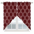 thumbnail image 1 of Dark Red Plaid Swag Valances for Windows 2 Pack Retro Country Moroccan National Geometrical Plaid Swag Kitchen Curtains 45 Inches Long Rod Pocket Short Window Treatment for Kitchen Bathroom 36"x45", 1 of 9