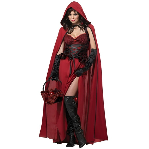 Dark Red Riding Hood Women's Halloween Fancy-Dress Costume for Adult, S