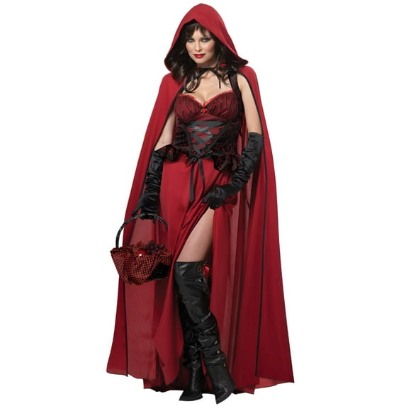 Dark Red Riding Hood Women's Halloween Fancy-Dress Costume for Adult, S