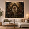 thumbnail image 1 of Dark Red Rose in Frame with Moths and Moon, Romantic Gothic for Gothic Lovers, Dark Floral Art, Halloween Gift, Tapestry Wall Hanging for Bedroom and Living Room, 1 of 7