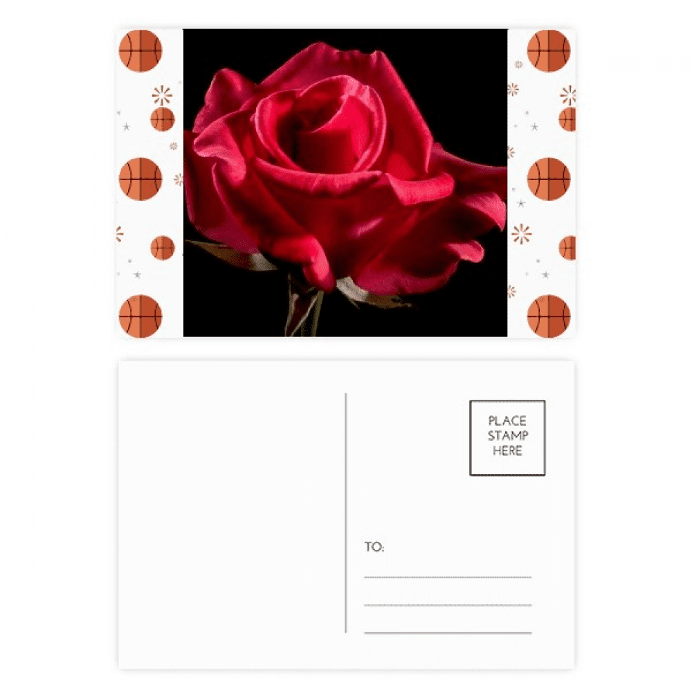 Dark Red Roses Flowers Art Deco  Fashion Basketball Postcard Set Thanks Card Mailing Side 20pcs