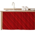 thumbnail image 1 of Dark Red Striped Sink Skirt for Bathroom, Self-Adhesive Under Sink Curtain, Modern Geometric Minimalist Lines Hide Pipes & Storage Fabric Cabinet Skirt Cover for Kitchen Laundry 32"x55", 1 of 8