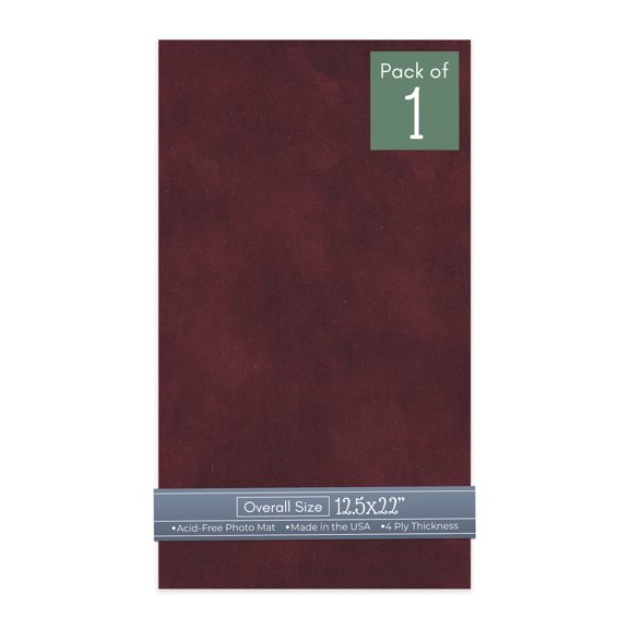 Dark Red Suede 12.5x22 Uncut Art Mat Board - No Opening - 1 Mat