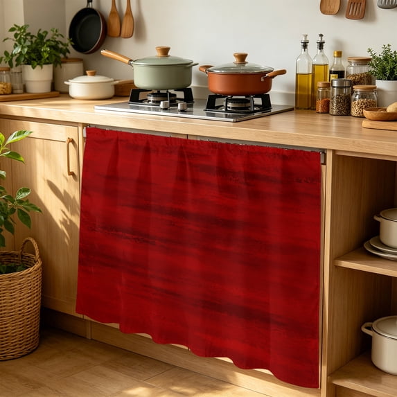 Dark Red Texture Cabinet Curtains 35