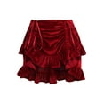 thumbnail image 1 of Dark Red Velvet Ruched Bustle Skirt, 1 of 3