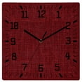 thumbnail image 1 of Dark Red Wooden Wall Clock Silent Non Ticking, Farmhouse Burlap Solid Red Color Modern Linen Texture Square Wall Clocks Battery Operated, Decor Clock for Home Office, Living Room, Kitchen, 10 Inch, 1 of 9