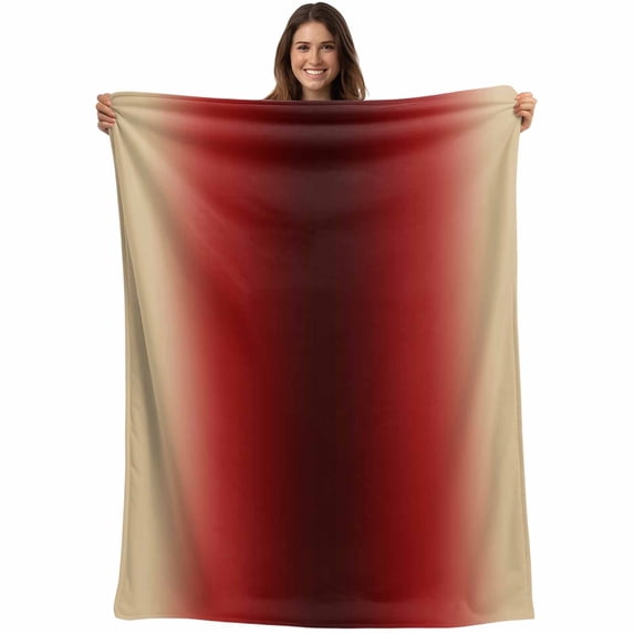 Dark Red Yellow Ombre Blanket Soft Cozy Warm Throw Blanket for Couch, Plush Fuzzy Flannel Fleece Blankets for Sofa, Farmhouse Modern Gradient Art Bed Blankets Lightweight Gifts for Women, 40"x50"