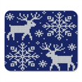 thumbnail image 1 of Dark Reindeer and Snowflakes Jacquard Blue and White Knitted Northern Winter Style Christmas Mousepad Mouse Pad Mouse Mat 9x10 inch, 1 of 3